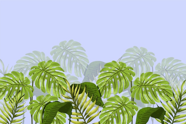 Tropische bladeren muurschildering behang