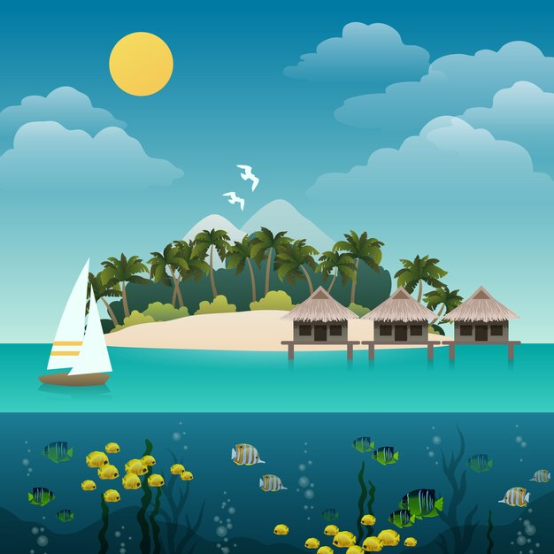 Tropische eilandillustratie