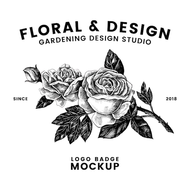 Gratis vector tuinieren en floral logo ontwerp vector