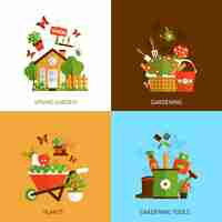 Gratis vector tuinieren ontwerpconcept