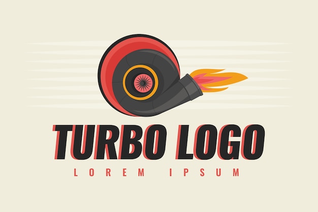 Gratis vector turbo-logo ontwerpsjabloon