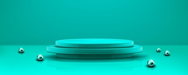 Gratis vector turquoise product 3d cirkel podium achtergrond