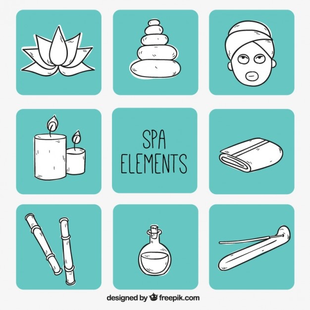 Gratis vector turquoise spa elementen