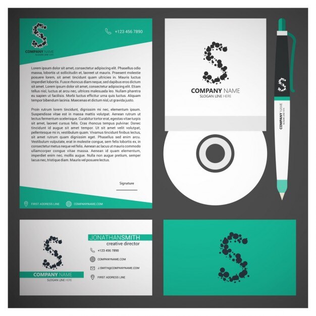 turquoise Zaken Branding set