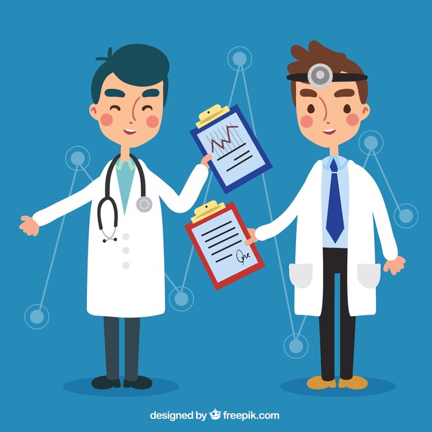Twee artsen met klemborden
