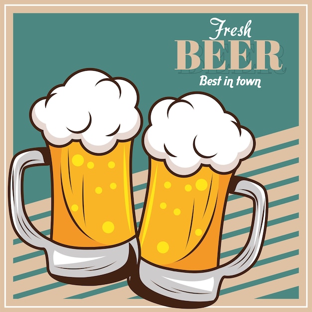 Gratis vector twee bierpullen en belettering