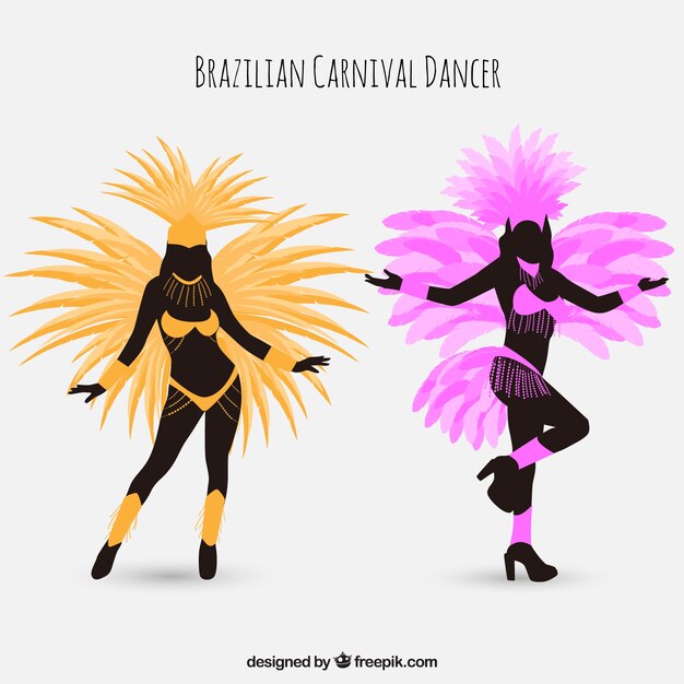 Twee Braziliaanse carnaval-dansers