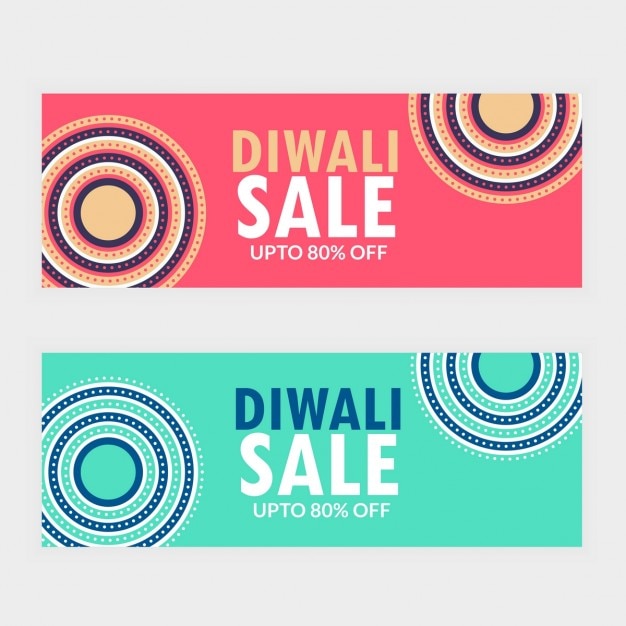 Twee diwali verkoop banner vouchers voor uw merk