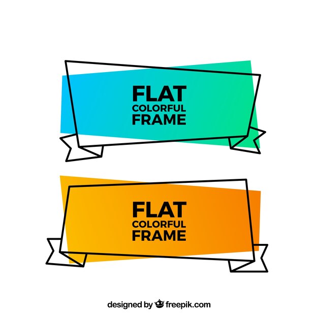 Twee kleurrijke vlakke kaders