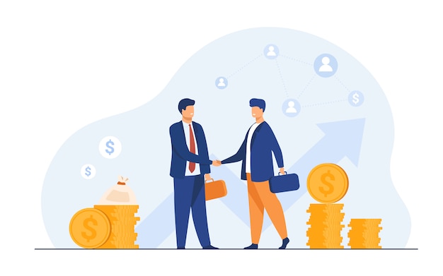 Gratis vector twee zakelijke partners handshaking