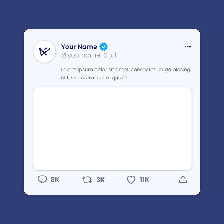 Gratis Vector tweetmodel met plat ontwerp
