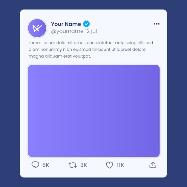 Tweetmodel met plat ontwerp