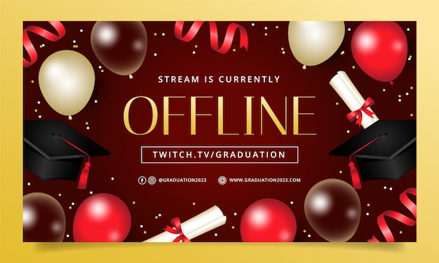 Gratis vector twitch-achtergrond voor afstudeerfeest