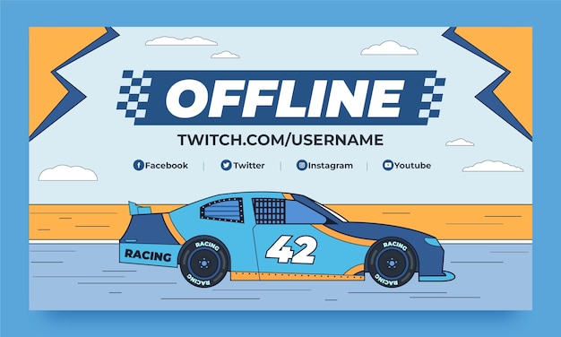 Gratis vector twitch achtergrond voor autorace kampioenschap