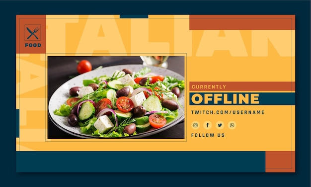 Gratis vector twitch-achtergrond voor traditioneel italiaans restaurant