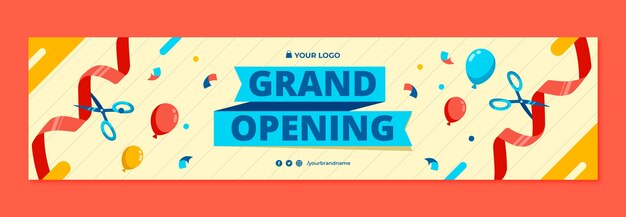 Gratis vector twitch-banner voor grote opening van bedrijven