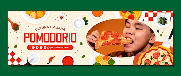 Gratis vector twitter-header italiaans restaurant