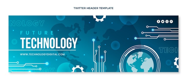 Gratis vector twitter-header met minimale technologie