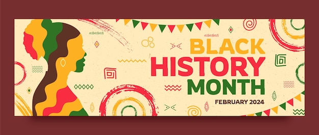 Gratis vector twitter header template voor de black history month viering