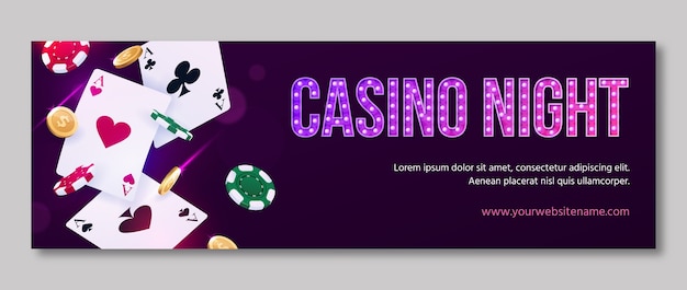 Gratis vector twitter-headersjabloon voor casino en gokken