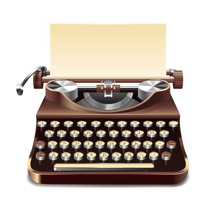 Gratis Vector typewriter realistische illustratie