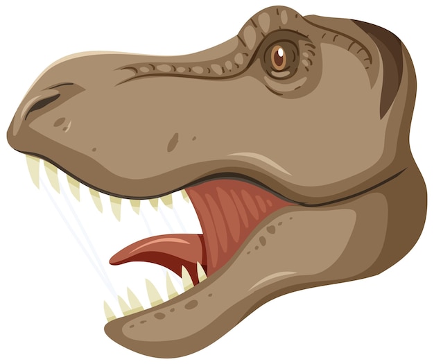 Gratis vector tyrannosaurus rex dinosaurus hoofd op witte achtergrond