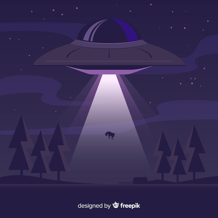 Gratis Vector ufo-ontvoeringsconcept met plat ontwerp