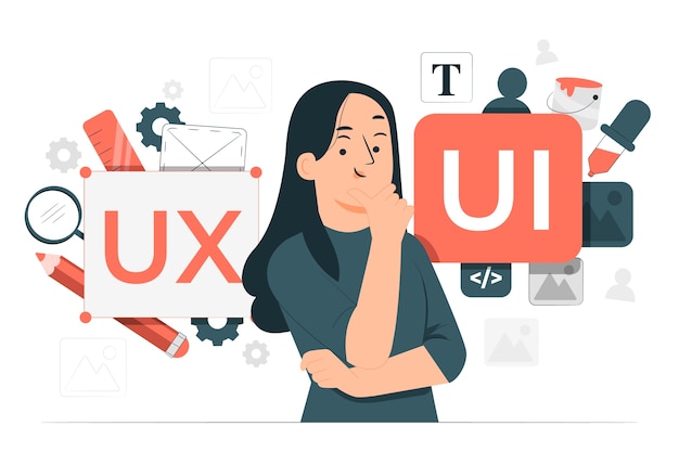 Ui-ux verschillen concept illustratie