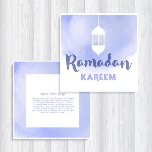 Uitnodiging met aquarel ontwerp voor ramadan