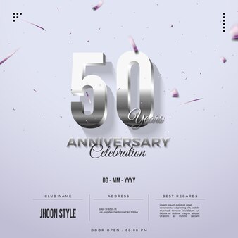 Uitnodiging voor 50e verjaardag met glanzende cijfers