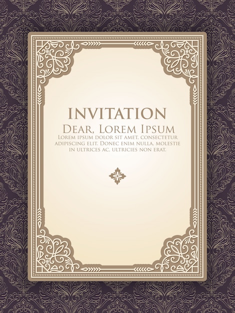 uitnodigingssjabloon met elegante vintage decoratie