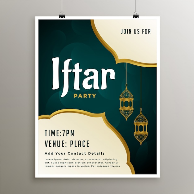 Uitnodigingssjabloon van iftar-feest