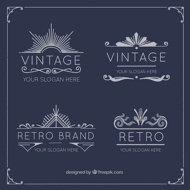 Gratis vector uitstekend elegant logo collectie