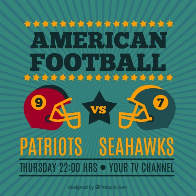 Gratis Vector uitstekende achtergrond met american football helmen