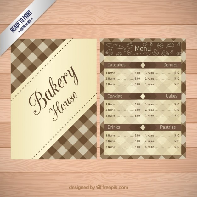 Gratis vector uitstekende bakkerij menu