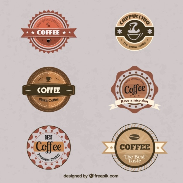 Gratis vector uitstekende koffie badges