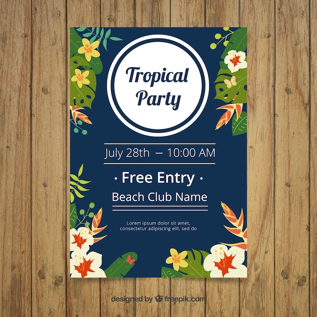 Uitstekende tropische partijuitnodiging