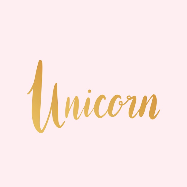 Unicorn handgeschreven typografie stijl vector