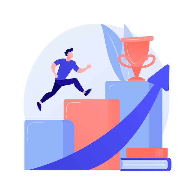 Gratis Vector universitair afstuderen. prestatie, hoger onderwijs, academische graad. succesvolle student springen, met baret. persoonlijke ontwikkeling