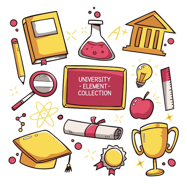 Gratis vector universiteit elementen collectie