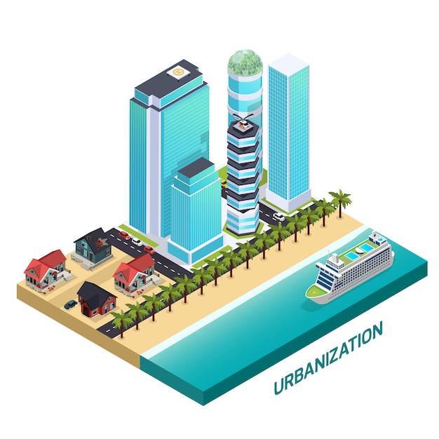 Urbanisatie isometrische samenstelling