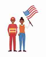 Gratis vector usa labor day met mensen