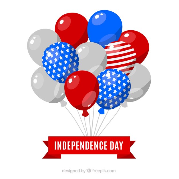 Gratis vector usa-onafhankelijkheidsdag met platte ballonnen