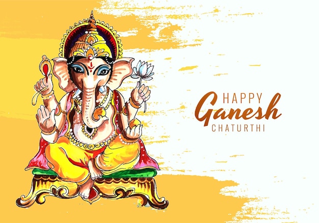 Gratis vector utsavganesh chaturthi festival kaart achtergrond