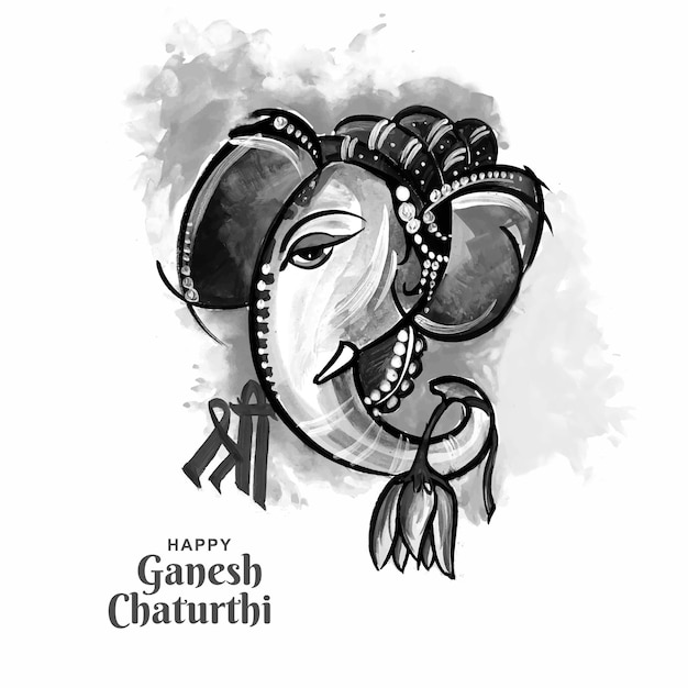 Utsavganesh chaturthi festival kaart achtergrond