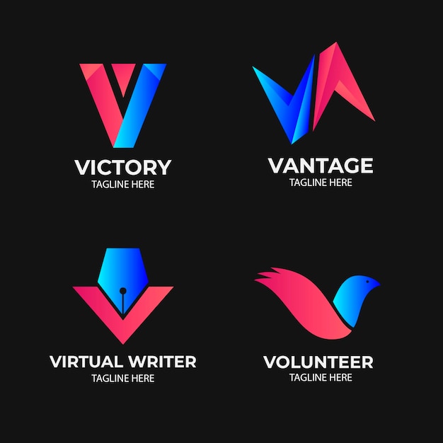 Gratis vector v-logo collectie