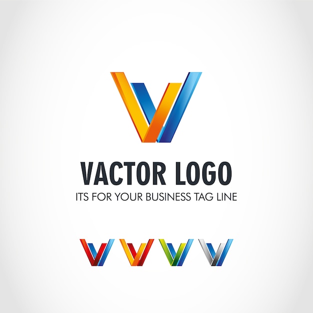 Gratis vector v logo ontwerp