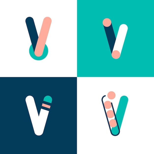 V logo sjabloonverzameling