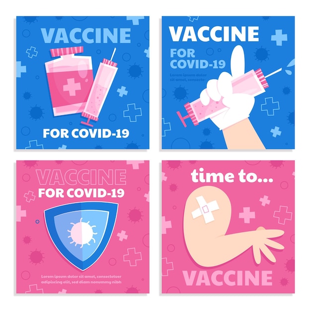Gratis vector vaccin instagram postverzameling
