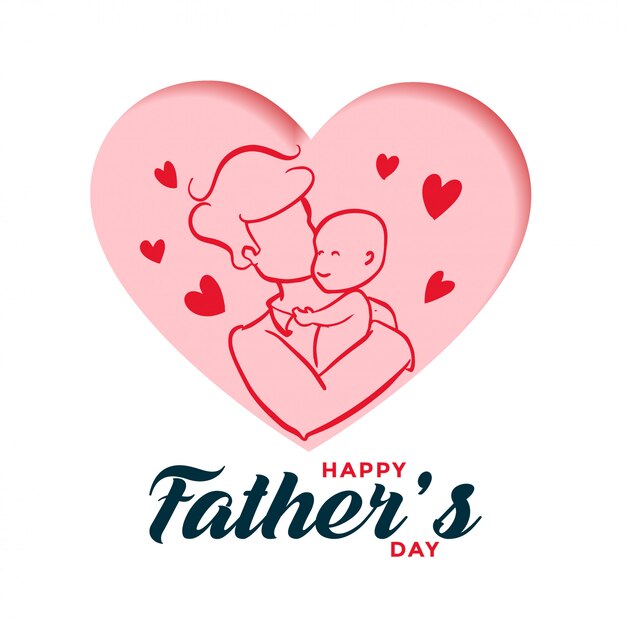 Vader en kind liefde ontwerp gelukkige vaderdag